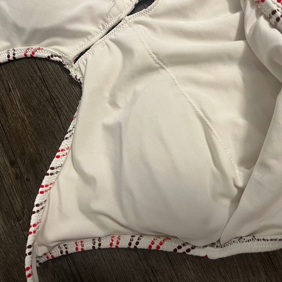 Aerie Buttoned One Piece Swimsuit - Cream and Black - Picture 5 of 6